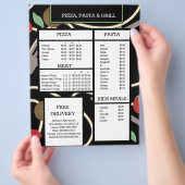 Pizza en Pasta Grill Restaurant Spaghettimenu Flyer (Hand)