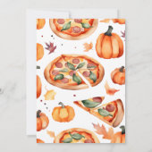 Pizza en pompoen carving party sjabloon kaart (Achterkant)