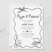 Pizza en Prosecco Bruids Douche Uitnodiging (Voorkant)