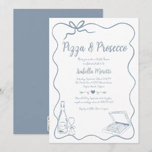 Pizza en Prosecco Bruids Douche Uitnodiging