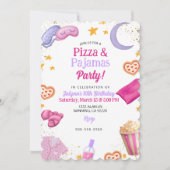 Pizza en pyjama feest kaart (Voorkant)