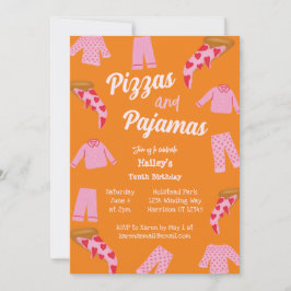 Pizza en pyjama feestje Sleepover Verjaardag Kaart