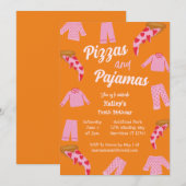 Pizza en pyjama feestje Sleepover Verjaardag Kaart (Voorkant / Achterkant)