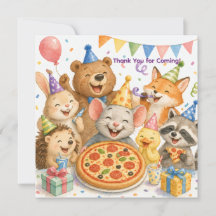 Pizza- en pyjamafeestje met leuke dieren