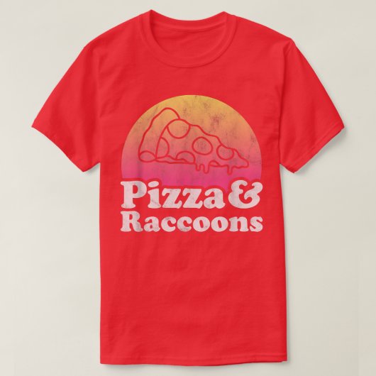 Pizza en Raccoons T-shirt (Design voorkant)