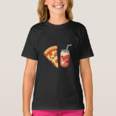 Pizza en Soda blikje – heerlijk fastfood T-shirt (Voorkant)