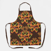 Pizza en toppings Vlinder Vormt Bruin Schort (Voorkant)