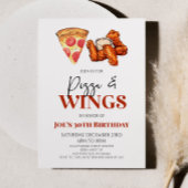 Pizza en Vleugels Kip Vleugels Verjaardagsfeest Kaart