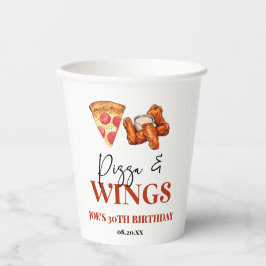 Pizza en Vleugels Verjaardagsfeestje Papieren Bekers