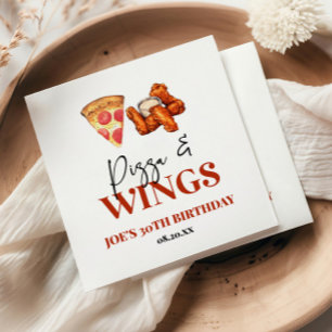 Pizza en Vleugels Verjaardagsfeestje Servet