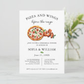 Pizza en vleugels voor de repetitierondes kaart (Staand voorkant)