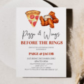 Pizza en vleugels voor het repetitiediner kaart