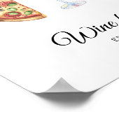 Pizza en wijn Bruidsdouche - Wijnbar Poster (Hoek)