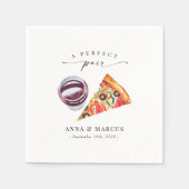 Pizza en wijn een perfect paarsgekleurd diner servet (Voorkant)