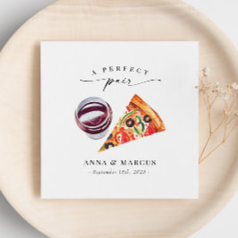 Pizza en wijn een perfect paarsgekleurd diner servet