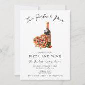 Pizza en Wijn Nacht Modern Minimaal Kaart (Voorkant)