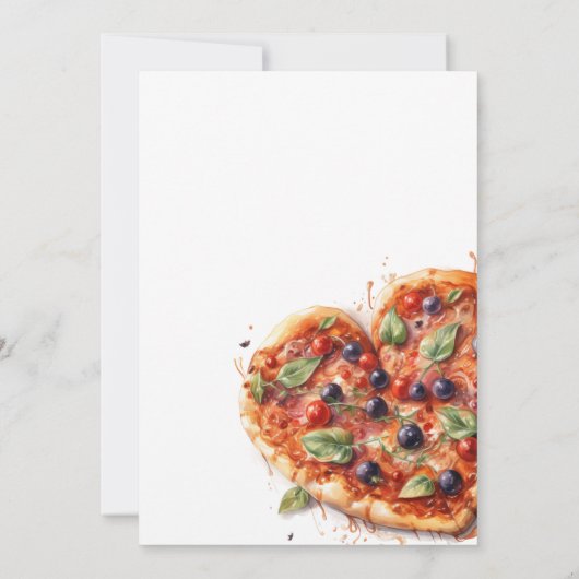 Pizza en Wijn Nacht Modern Minimaal Kaart (Achterkant)