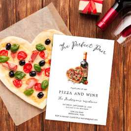 Pizza en Wijn Nacht Modern Minimaal Kaart