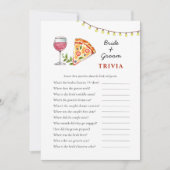 Pizza en Wijn Vrijgezellenfeest Trivia spelletjes Kaart (Voorkant)