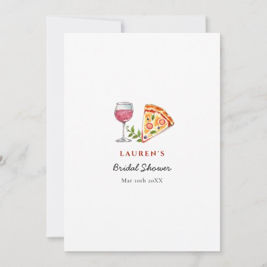 Pizza en Wijn Vrijgezellenfeest Trivia spelletjes Kaart (Achterkant)