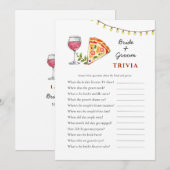 Pizza en Wijn Vrijgezellenfeest Trivia spelletjes Kaart (Voorkant / Achterkant)