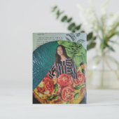 Pizza en Zomer Fun Collage Briefkaart (Staand voorkant)