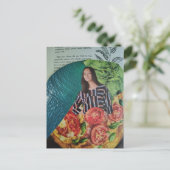 Pizza en Zomer Fun Collage Briefkaart (Staand voorkant)