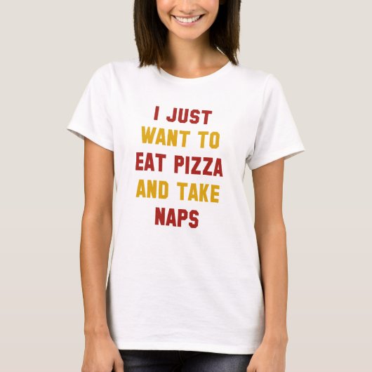 Pizza Eten En Slapen T-shirt (Voorkant)