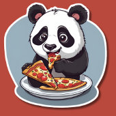 Pizza eten Panda Sticker