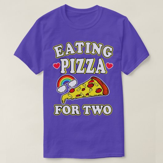 Pizza eten voor twee t-shirt (Design voorkant)