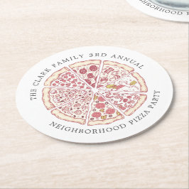 Pizza Event Thormed Custom Text | Ronde papiersuik Kartonnen Onderzetter
