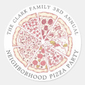 Pizza Event Thormed Custom Text Ronde Sticker (Voorkant)