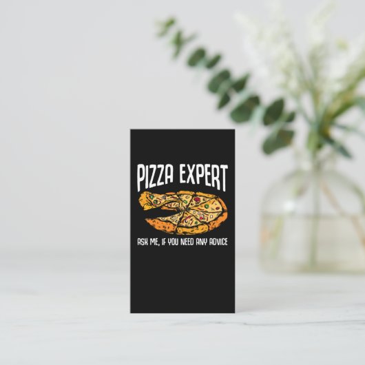 Pizza Expert Funny Pizza Advice Visitekaartje (Staand voorkant)
