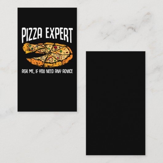 Pizza Expert Funny Pizza Advice Visitekaartje (Voorkant / Achterkant)