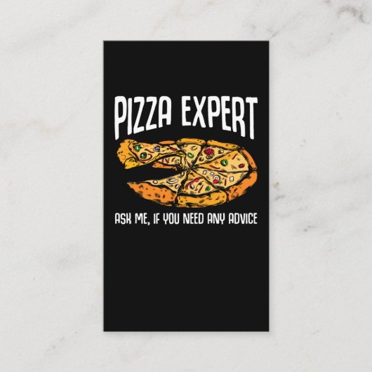 Pizza Expert Funny Pizza Advice Visitekaartje (Voorkant)