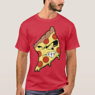 Pizza Face Pepperoni Slice Cartoon Graffiti Charac T-shirt