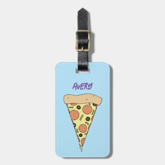 Pizza Fan gepersonaliseerd Bagagelabel (Voorkant verticaal)