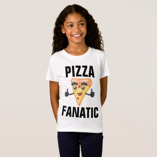 PIZZA FANATISCHE FUNNY GIRLS T-SHIRLS T-SHIRT (Voorkant volledig)