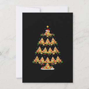 Pizza Fast Food Liefhebber Lichtjes Xmas Kerstman  Kaart
