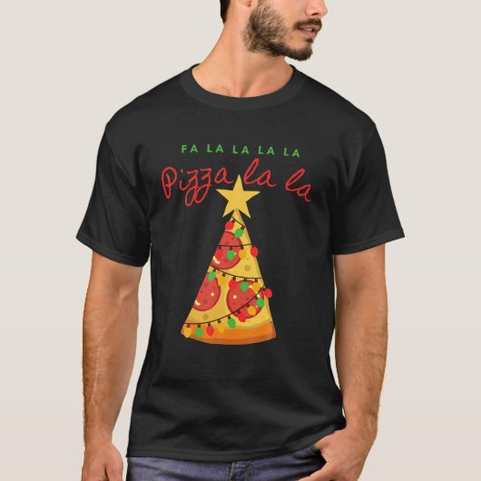 Pizza Fast Food Lover Xmas Funny Pizza Kerstmis T-shirt (Voorkant)