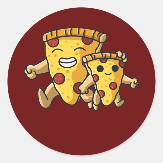Pizza Father and Son Pizza Family  Ronde Sticker (Voorkant)