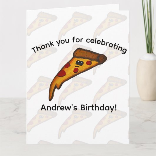 Pizza Feest Dank Je Bedankkaart (Voorkant)
