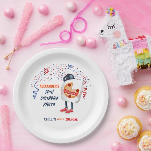 Pizza Feest Grappig Papieren Bordje (Feest)