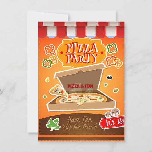 Pizza Feest Notitiekaartje