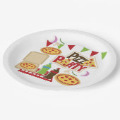 Pizza Feest Papieren Bordje (Gekanteld)