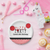 Pizza Feest Pepperoni Aangepaste Verjaardagsfeest Papieren Bordje (Feest)