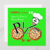 Pizza Feest Spelend Modern Kaart (Voorkant / Achterkant)