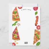 Pizza Feest Thema Waterverf Verjaardag Kinderen Notitiekaartje (Voorkant)