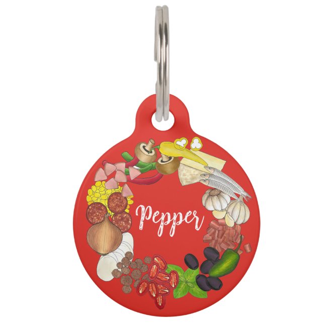 Pizza Feest Toppings Italiaans Eten Pizzeria Taart Huisdierpenning (Voorkant)