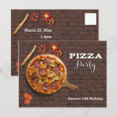 Pizza Feest Uitnodiging op Maat (Voorkant / Achterkant)